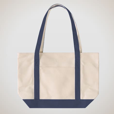 Premium Medium Cotton Boat Tote - Blue