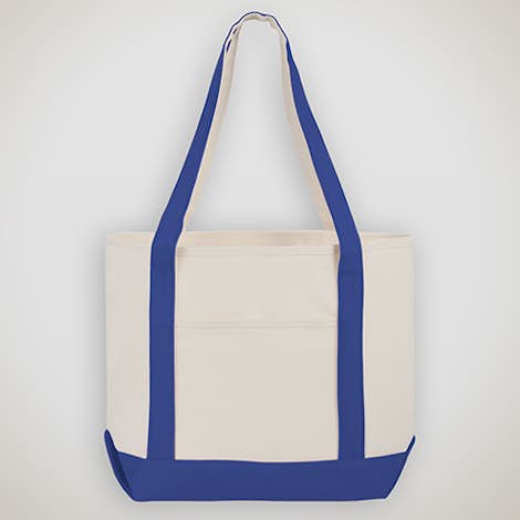 Medium 100% Cotton Boat Tote - Royal Blue