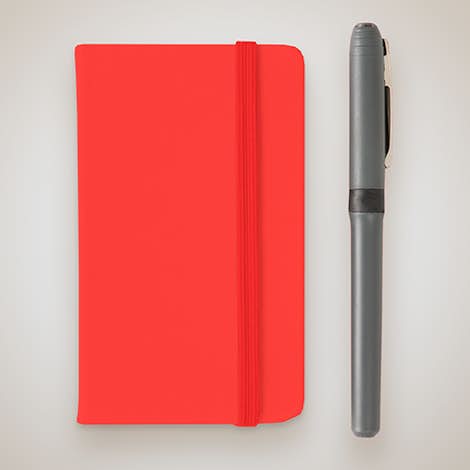 Hard Cover Mini Pocket Notebook - Red