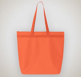 Large Recycled Poly Zippered Tote - Color: Orange