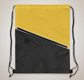 Contrast Zipper Drawstring Bag - Color: Yellow