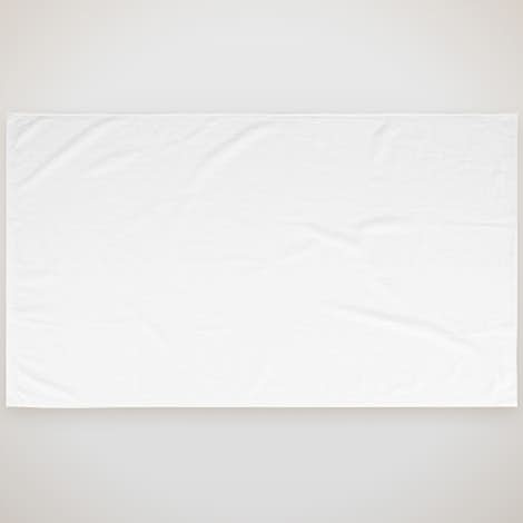 Midweight White Screenprinted Beach Towel - White