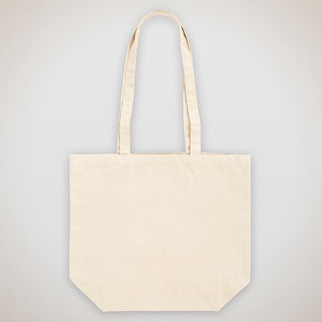Large Natural Gusseted 100% Cotton Canvas Tote - Natural