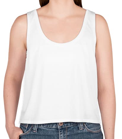 Canada - Bella Ladies Flowy Crop Tank - White