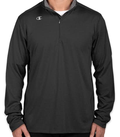 Champion Training Vapor Quarter Zip Performance Shirt - Black Heather