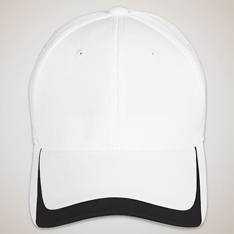 Sport-Tek Pique Contrast Performance Hat - White / Black