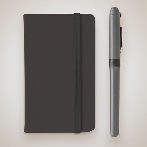 Hard Cover Mini Pocket Notebook - Black