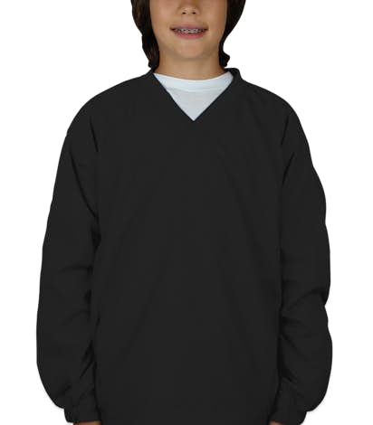 Sport-Tek Youth V-Neck Windshirt - Black