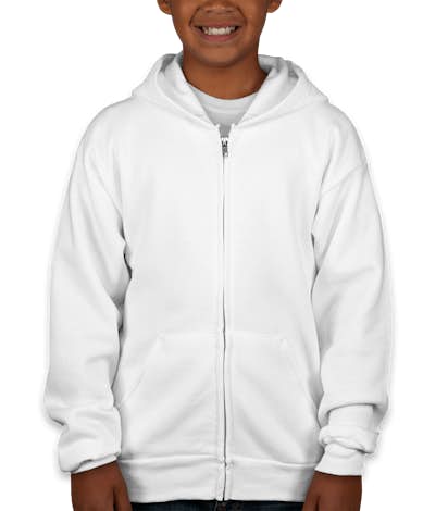 Hanes Youth EcoSmart® 50/50 Zip Hoodie - White