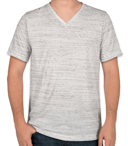 Canvas Melange Blend V-Neck T-shirt - White Marble