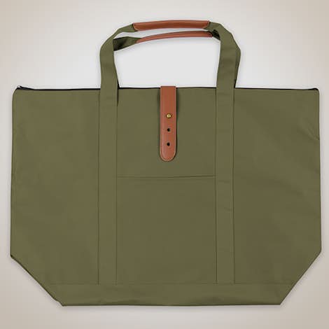 Large Mallard Zippered Tote - Olive Green
