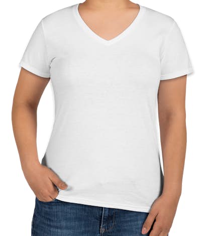 Anvil Ladies Jersey V-Neck T-shirt - White
