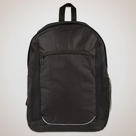 Mesh Stripe Backpack - Black / Black