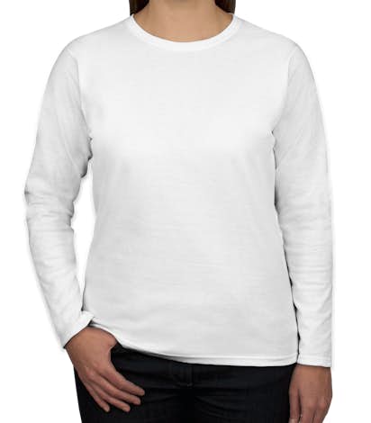Canada - Gildan Ladies 100% Cotton Long Sleeve T-shirt - White
