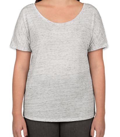 Bella Ladies Flowy Melange T-shirt - White Marble