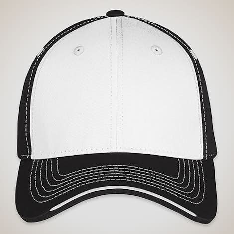 Sportsman Tri-Color Contrast Stitched Hat - White / Black