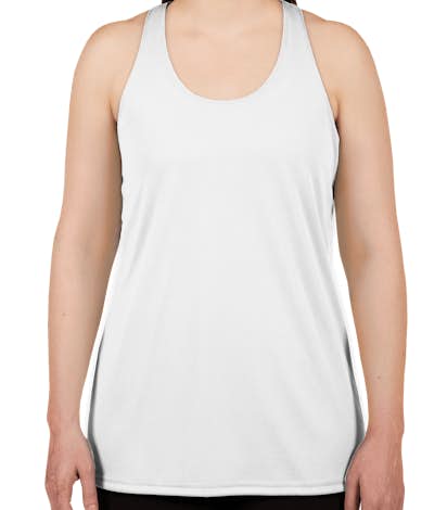 Badger Ladies Performance Racerback Tank - White
