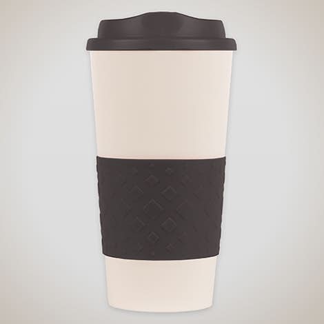 16 oz. Rubber Grip To Go Coffee Cup - Black