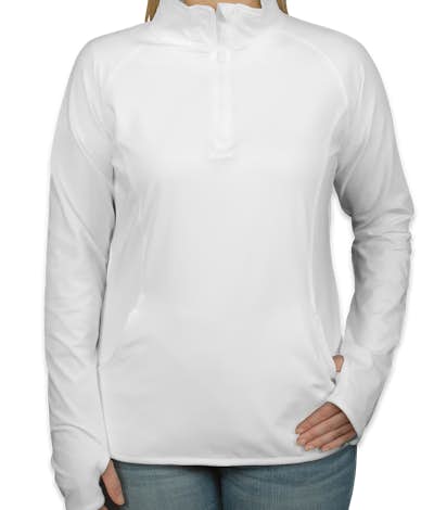 Sport-Tek Ladies Performance Half Zip Pullover - White