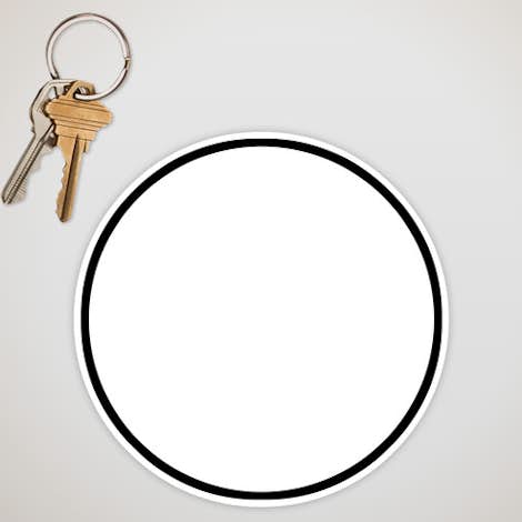 5.5 in. Circle Car Magnet w/ contrast trim - White / Black