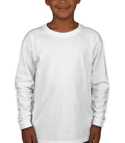 Gildan Youth Ultra Cotton Long Sleeve T-shirt - White
