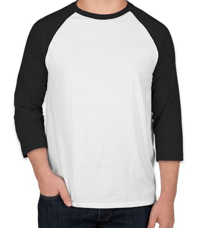 Hanes X-Temp Baseball Raglan - White / Black