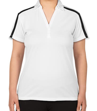 Port Authority Ladies Silk Touch Colorblock Performance Polo - White / Black