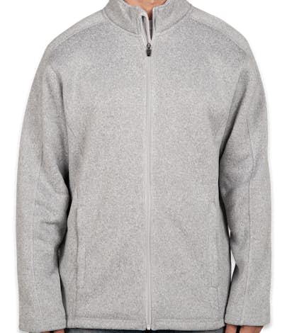 Devon & Jones Full Zip Sweater Fleece Jacket - Grey Heather