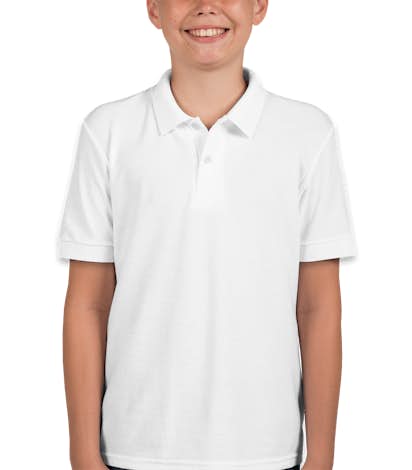 Gildan Youth Dryblend Double Pique Polo - White