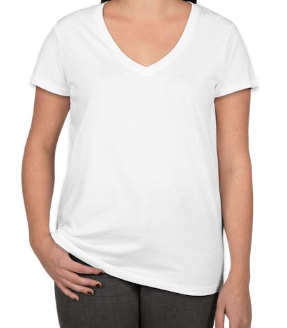 Alternative Apparel Ladies Relaxed V-Neck T-shirt - White