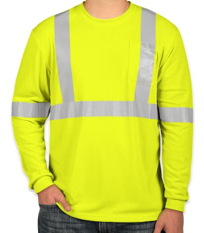 CornerStone Class 2 Long Sleeve Performance Safety Pocket Shirt - Safety Yellow