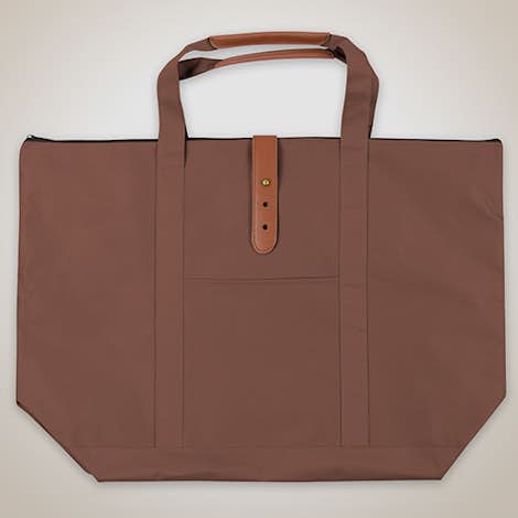 Large Mallard Zippered Tote - Brown