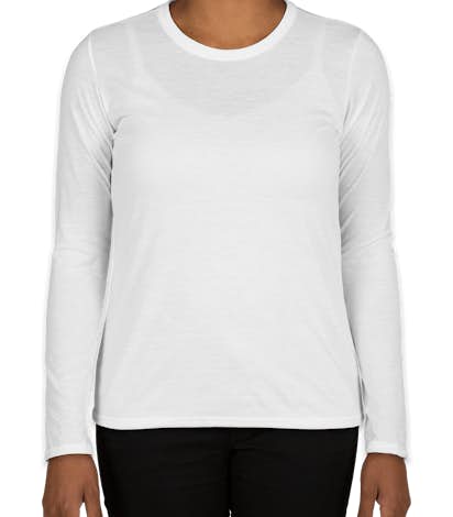 Gildan Ladies Soft Jersey Long Sleeve Performance Shirt - White