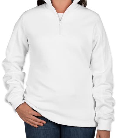 Sport-Tek Premium Ladies Quarter Zip Sweatshirt - White
