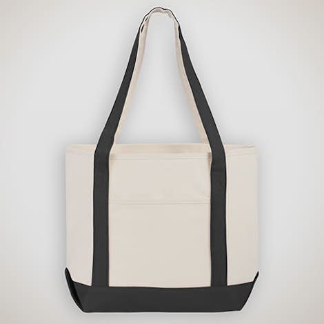 Medium 100% Cotton Boat Tote - Black