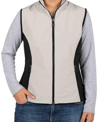 North End Ladies Soft Shell Vest - Natural Stone