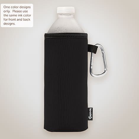 Foldable Large Bottle KOOZIE ® w/ carabiner - Black