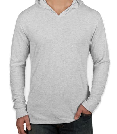 Next Level Tri-Blend Hooded Long Sleeve T-shirt - Heather White