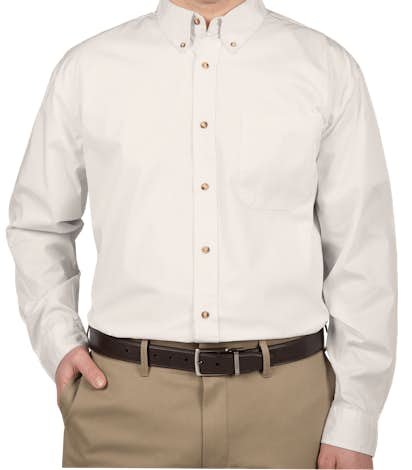 Featherlite Stain Resistant Twill Shirt - Arctic White / Stone