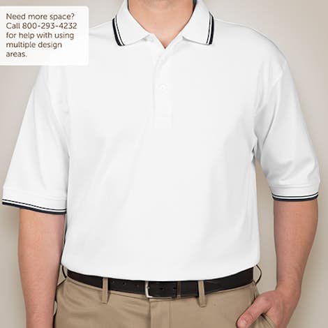 Canada - Devon & Jones Tipped Pima Interlock Polo - White / Navy