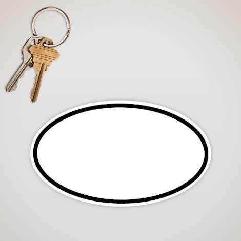 5.75 in. x 3.375 in. Oval Car Magnet w/ contrast trim - White / Black