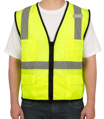 ML Kishigo Class 2 Safety 6 Pocket Mesh Vest - Lime