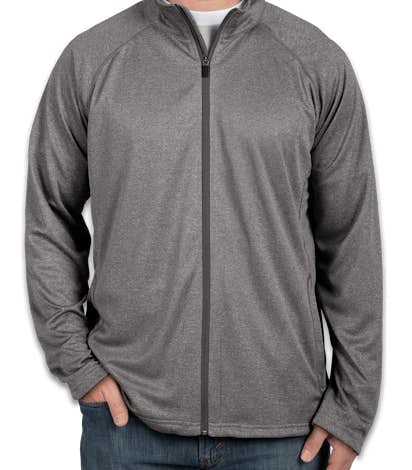Devon & Jones Heather Performance Full Zip - Dark Grey Heather
