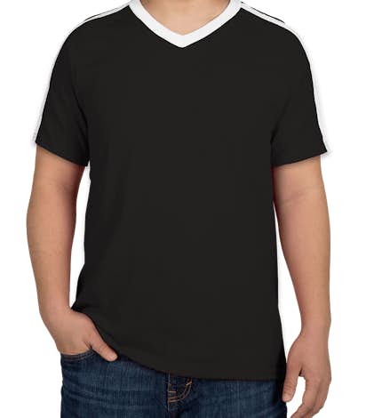 Augusta Shoulder Stripe Jersey T-shirt - Black / White