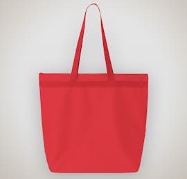 Large Recycled Poly Zippered Tote - Color: Red
