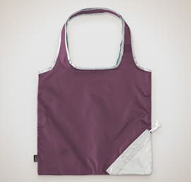 Contrast Foldaway Shopper Tote - Color: Plum / Silver