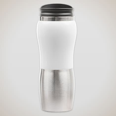 14 oz. Maui Two-Tone Stainless Steel Tumbler - White