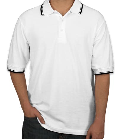 Ultra Club Lightweight Polo w/ Tipped Collar - White / Black