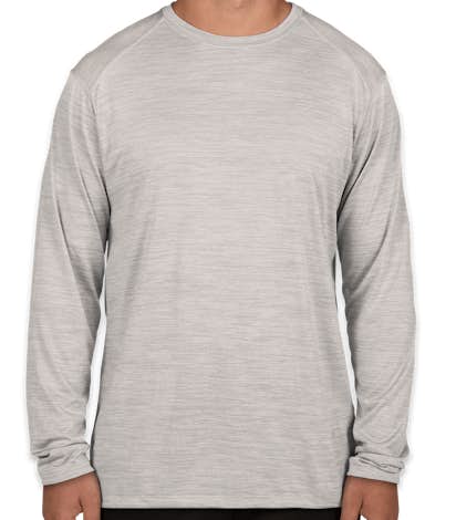 Augusta Tonal Heather Long Sleeve Performance Shirt - Silver