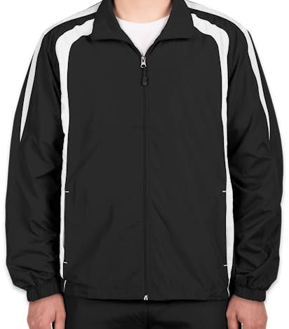 Sport-Tek Full Zip Colorblock Warm-Up Jacket - Black / White